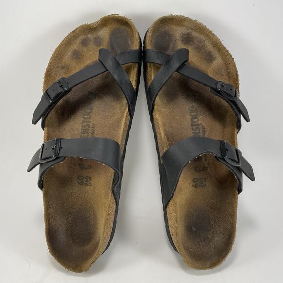 Birkenstock Mayari Toe Loop Sandals Womens Size 40 US Size 9-9.5 Black Leather - Picture 5 of 11